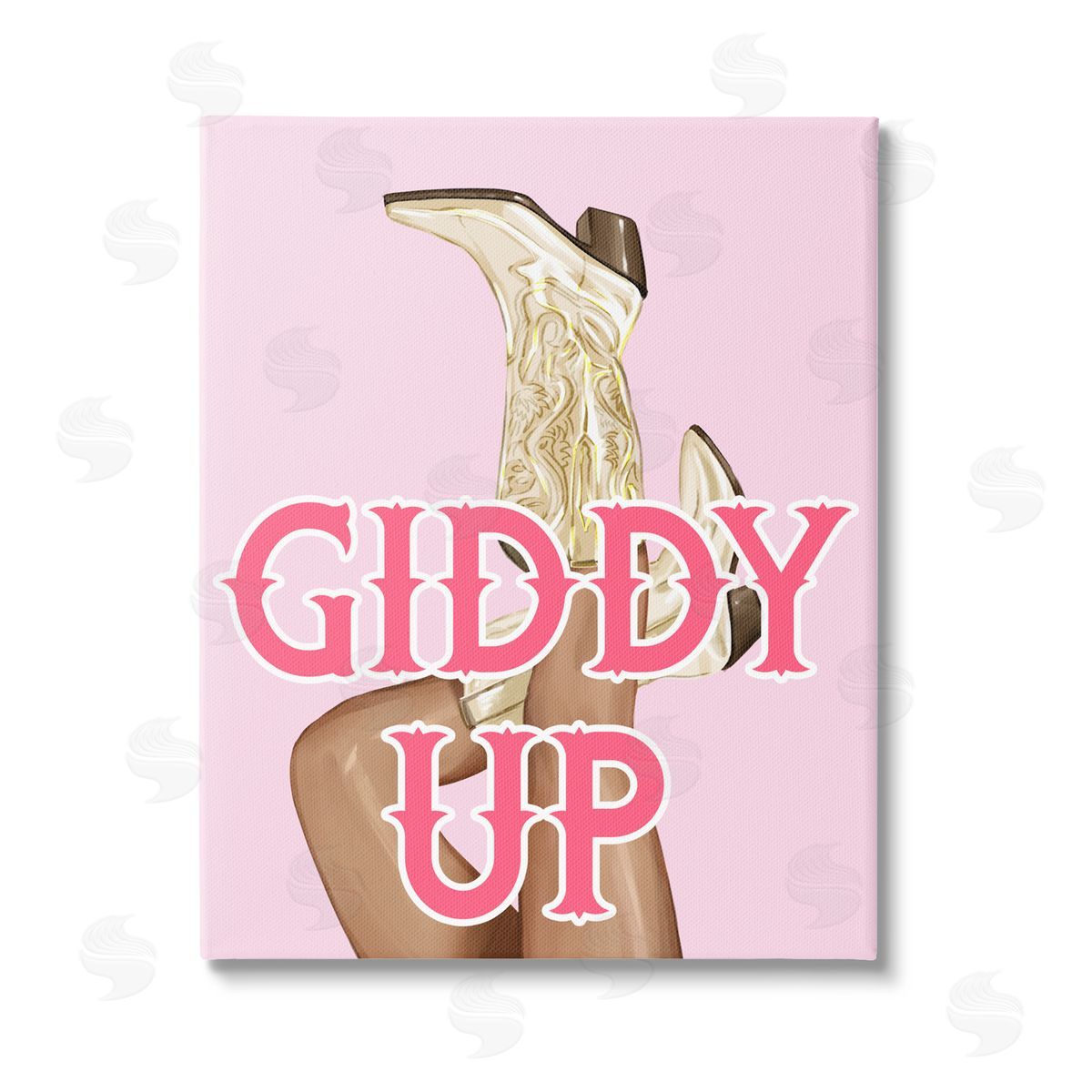 Ziwei Li Giddy Up Cowgirl Phrase Canvas Wall Art Print