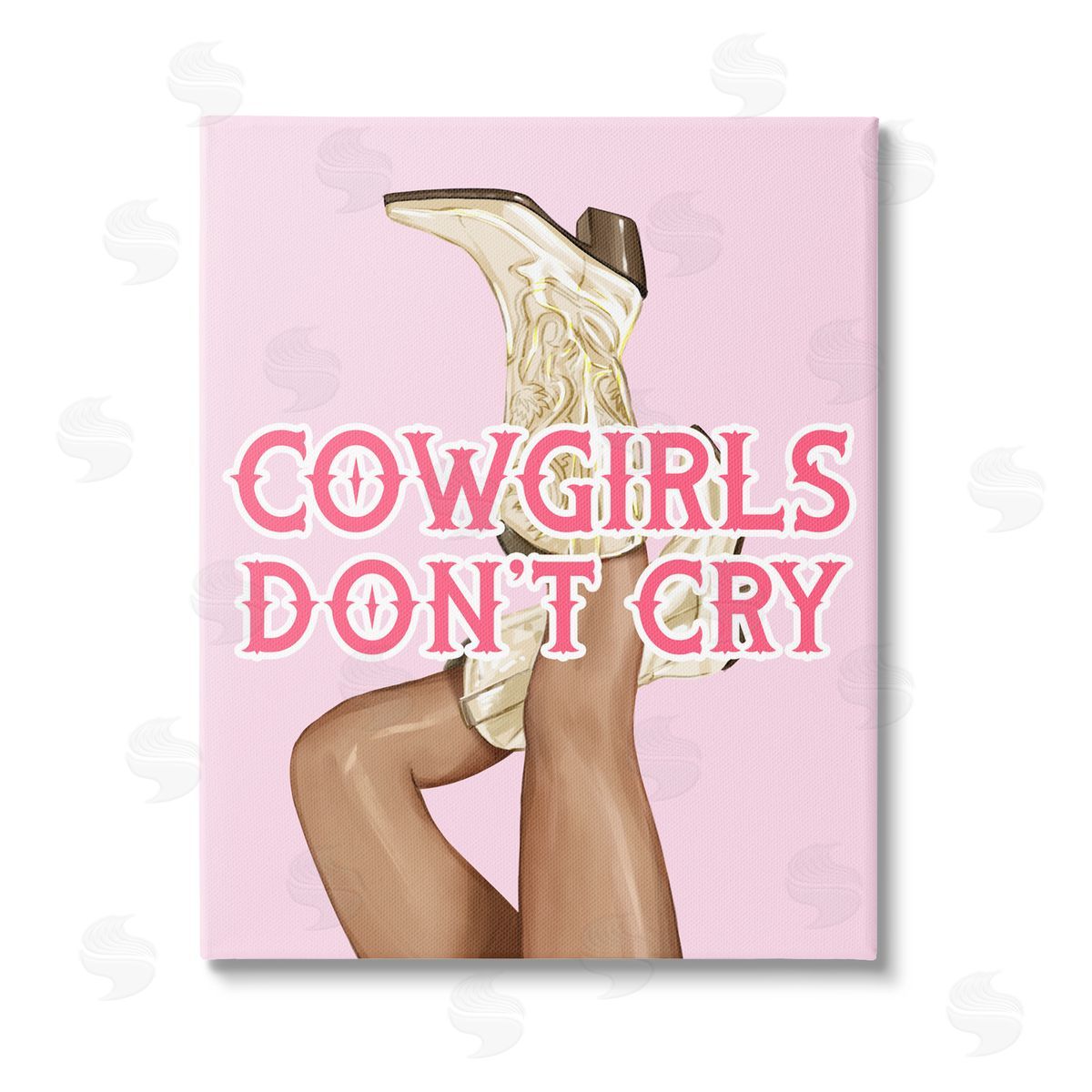 Ziwei Li Cowgirls Don't Cry Phrase Canvas Wall Art Print