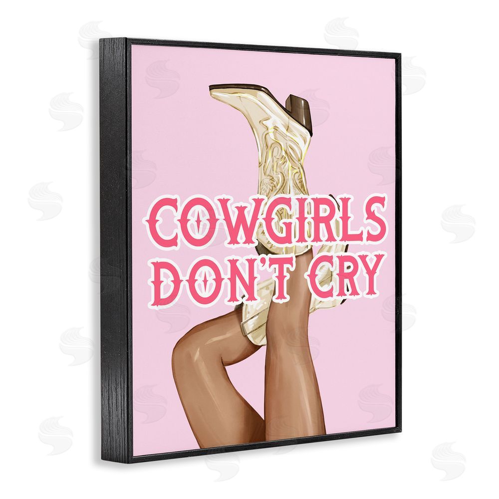 Ziwei Li Cowgirls Don't Cry Phrase Black Framed Giclee Wall Art Print