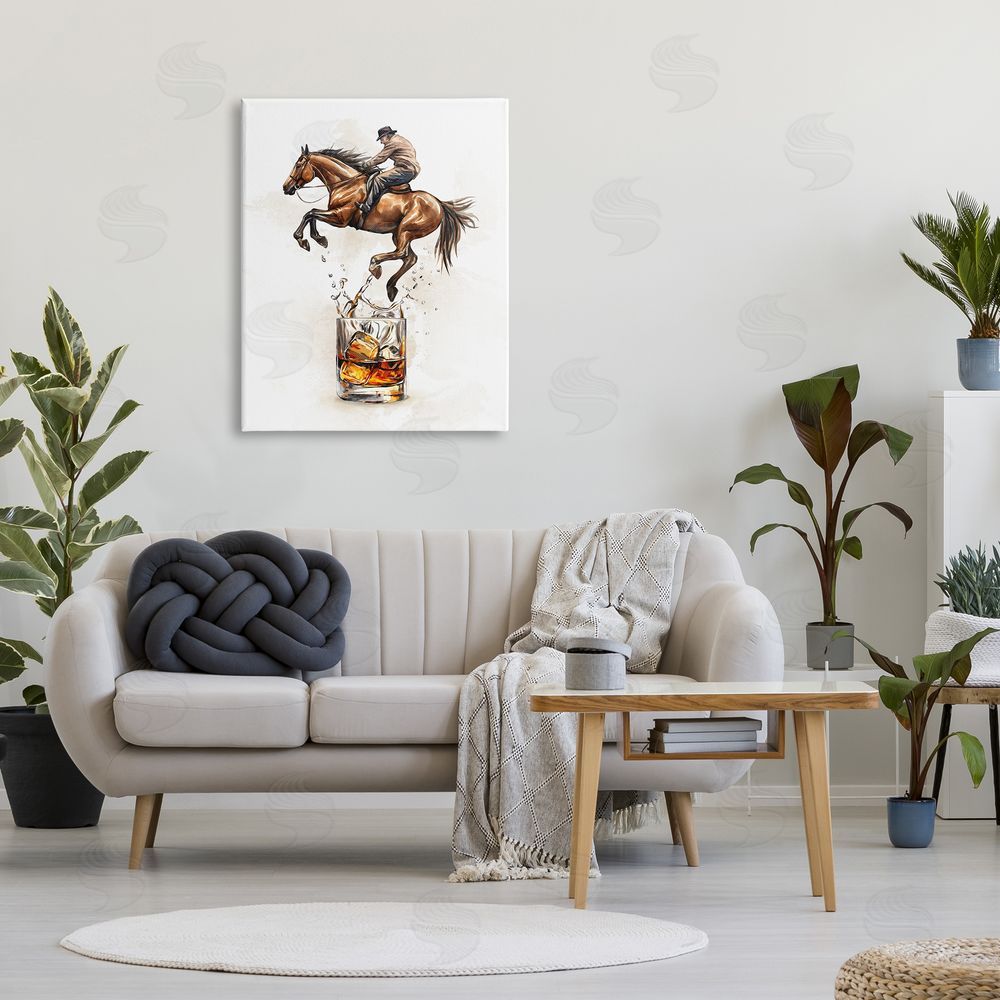 Ziwei Li Cowboy & Bourbon Canvas Wall Art Print in Room
