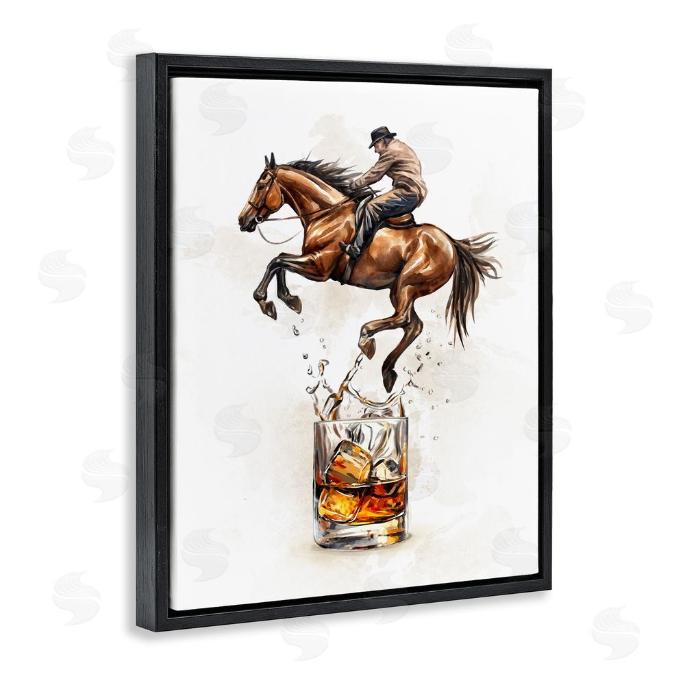 Ziwei Li Cowboy & Bourbon Black Floating Frame Canvas Wall Art Print
