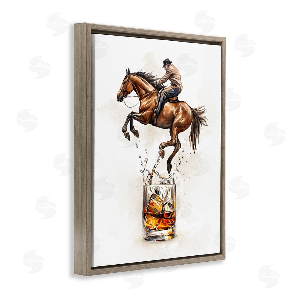 Ziwei Li Cowboy & Bourbon Brown Floating Frame Canvas Wall Art Print