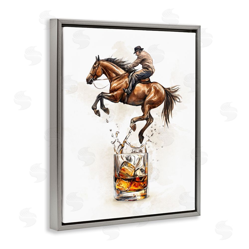 Ziwei Li Cowboy & Bourbon Gray Floating Frame Canvas Wall Art Print