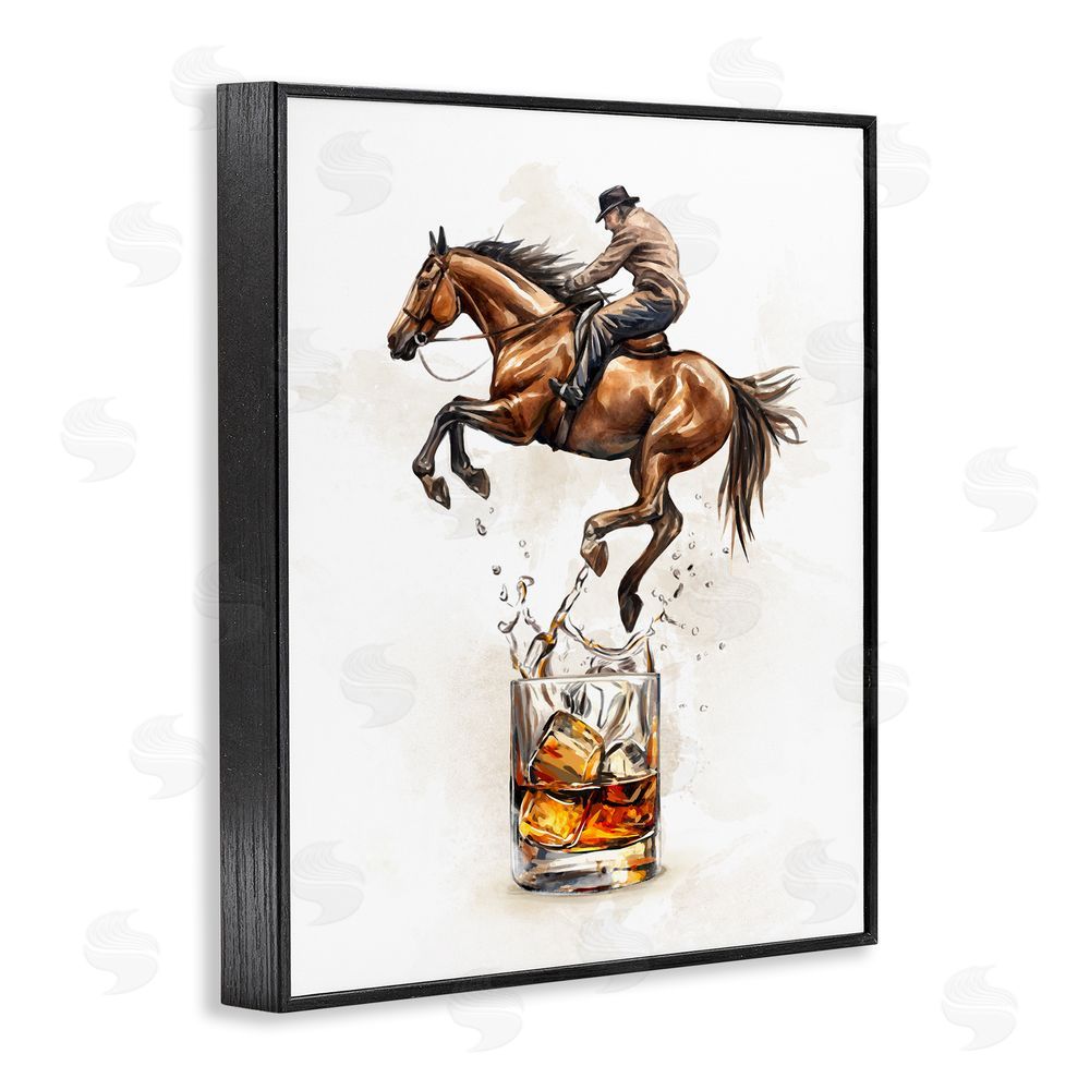 Ziwei Li Cowboy & Bourbon Black Framed Giclee Wall Art Print
