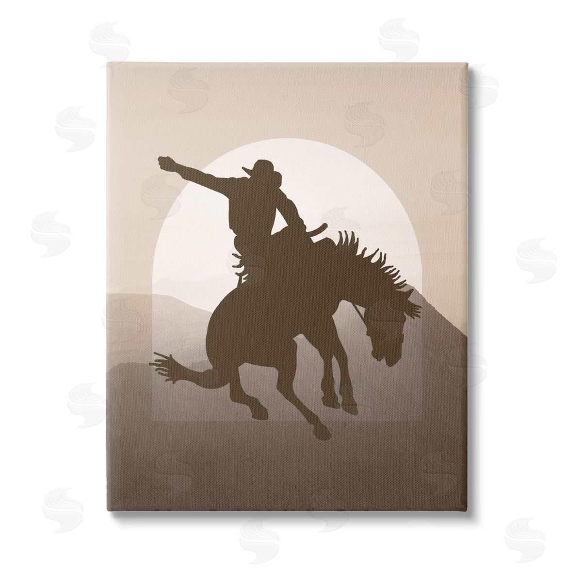 Karen Smith Modern Cowboy Silhouette Canvas Wall Art Print