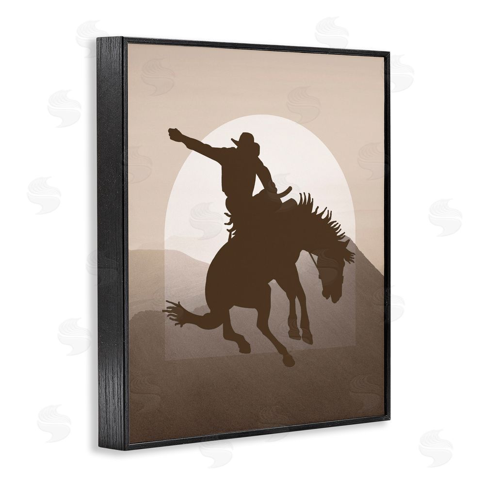 Karen Smith Modern Cowboy Silhouette Black Framed Giclee Wall Art Print