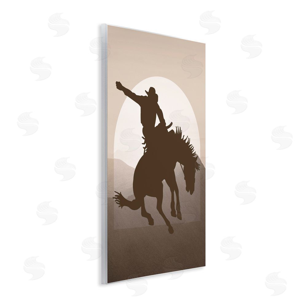 Karen Smith Modern Cowboy Silhouette Wooden Wall Plaque Art Print