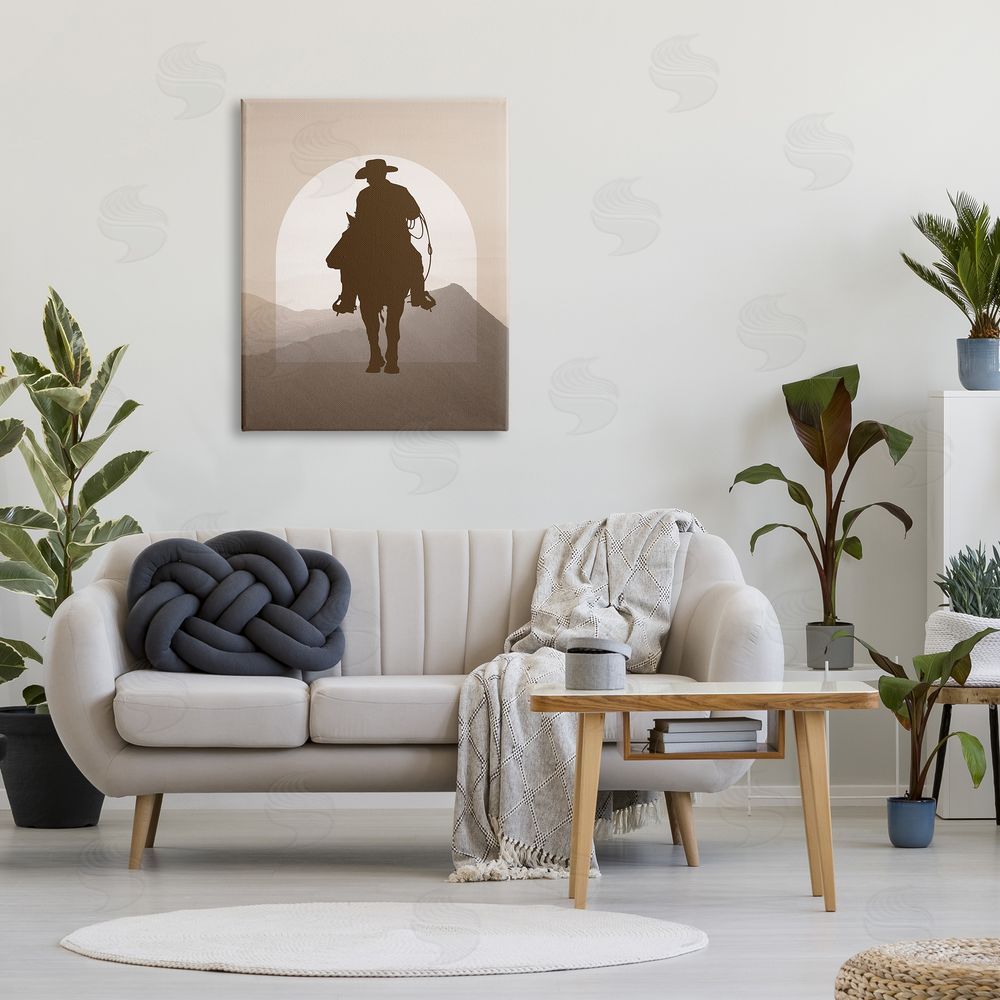 Karen Smith Cowboy & Desert Dunes Canvas Wall Art Print in Room