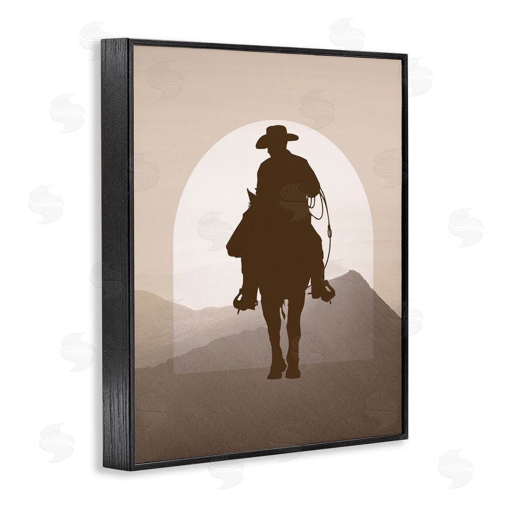 Karen Smith Cowboy & Desert Dunes Black Framed Giclee Wall Art Print