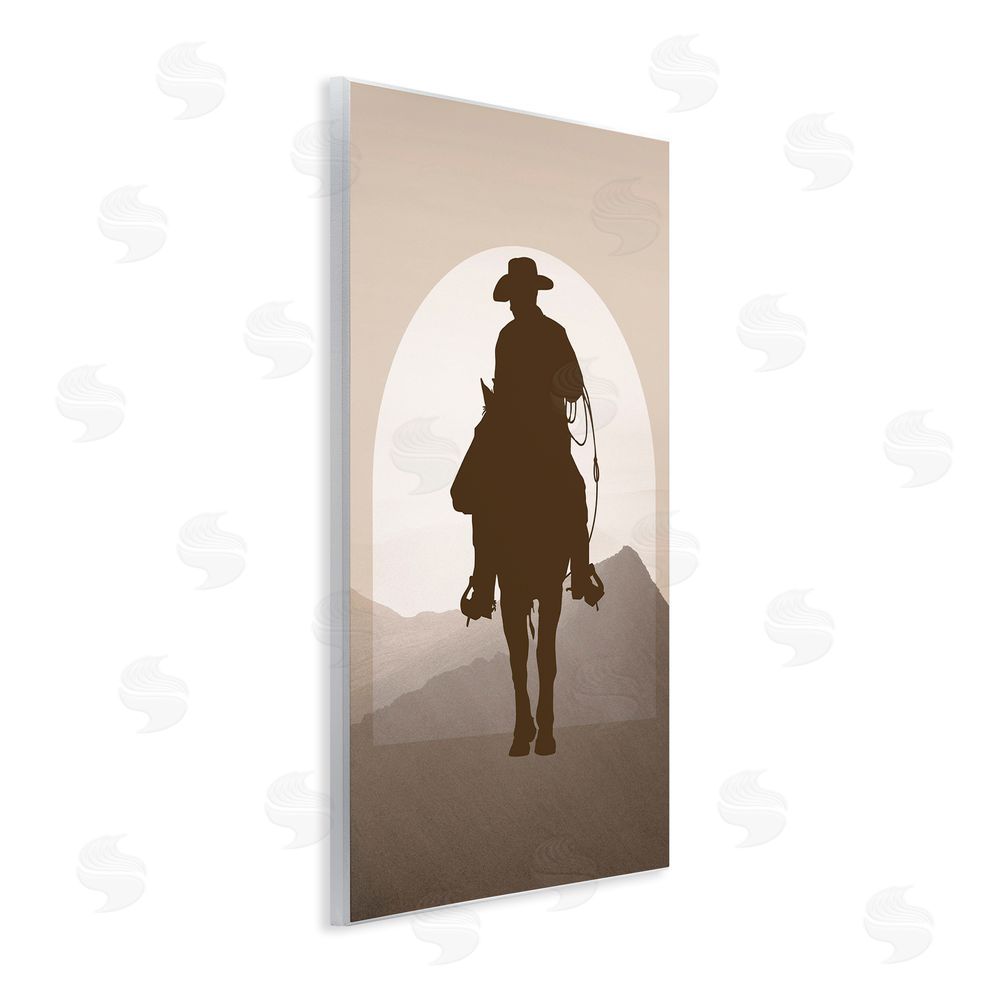Karen Smith Cowboy & Desert Dunes Wooden Wall Plaque Art Print
