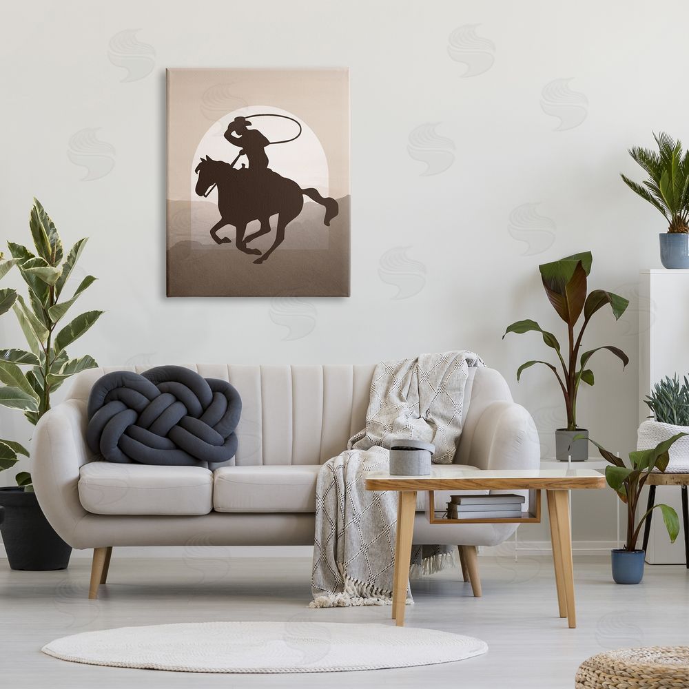 Karen Smith Cowboy with Lasso Canvas Wall Art Print in Room