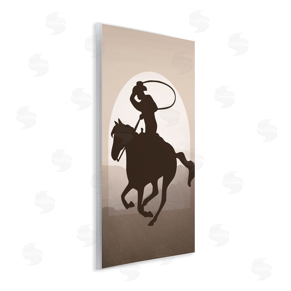 Karen Smith Cowboy with Lasso Wooden Wall Plaque Art Print