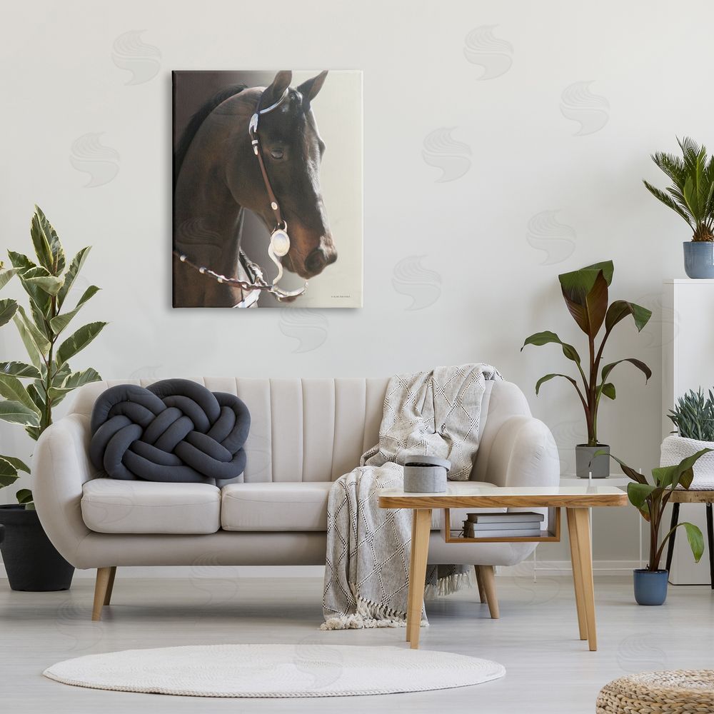Kari Brooks Horse with Bridle Canvas Wall Art Print in Room