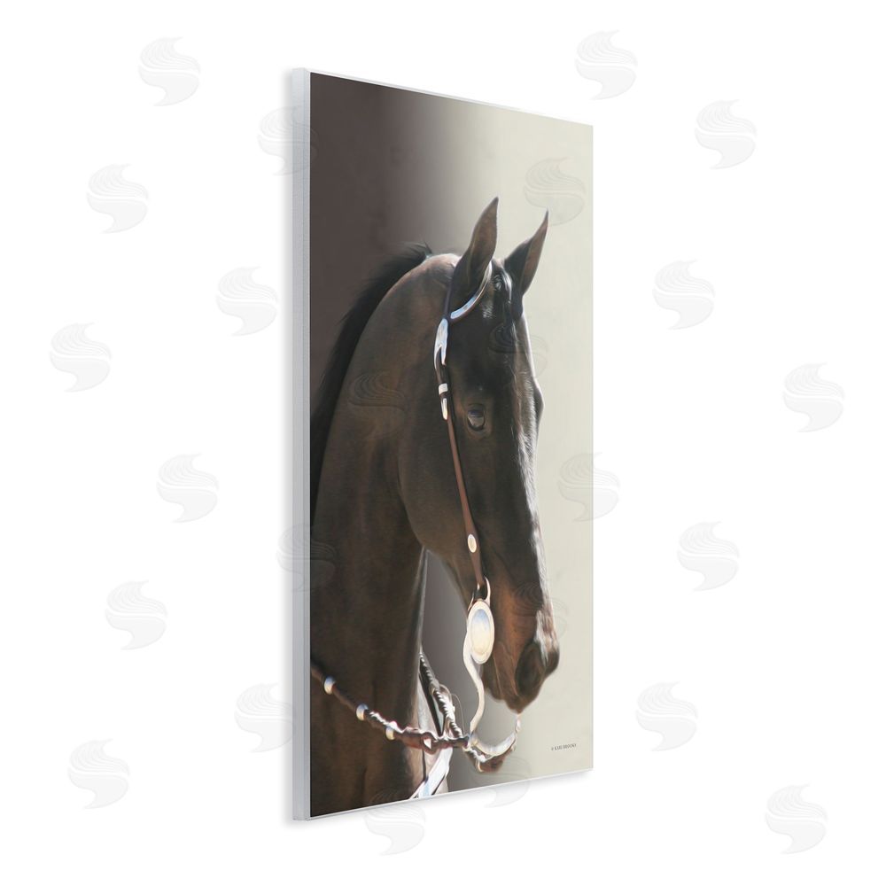 Kari Brooks Horse with Bridle Wooden Wall Plaque Art Print