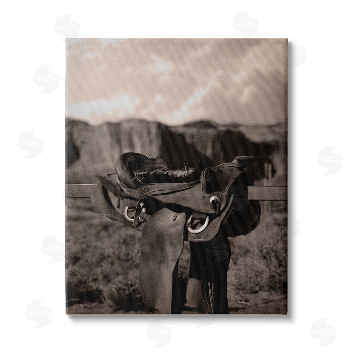 Marcus Prime Horse Saddle in Desert Canvas Wall Art Print