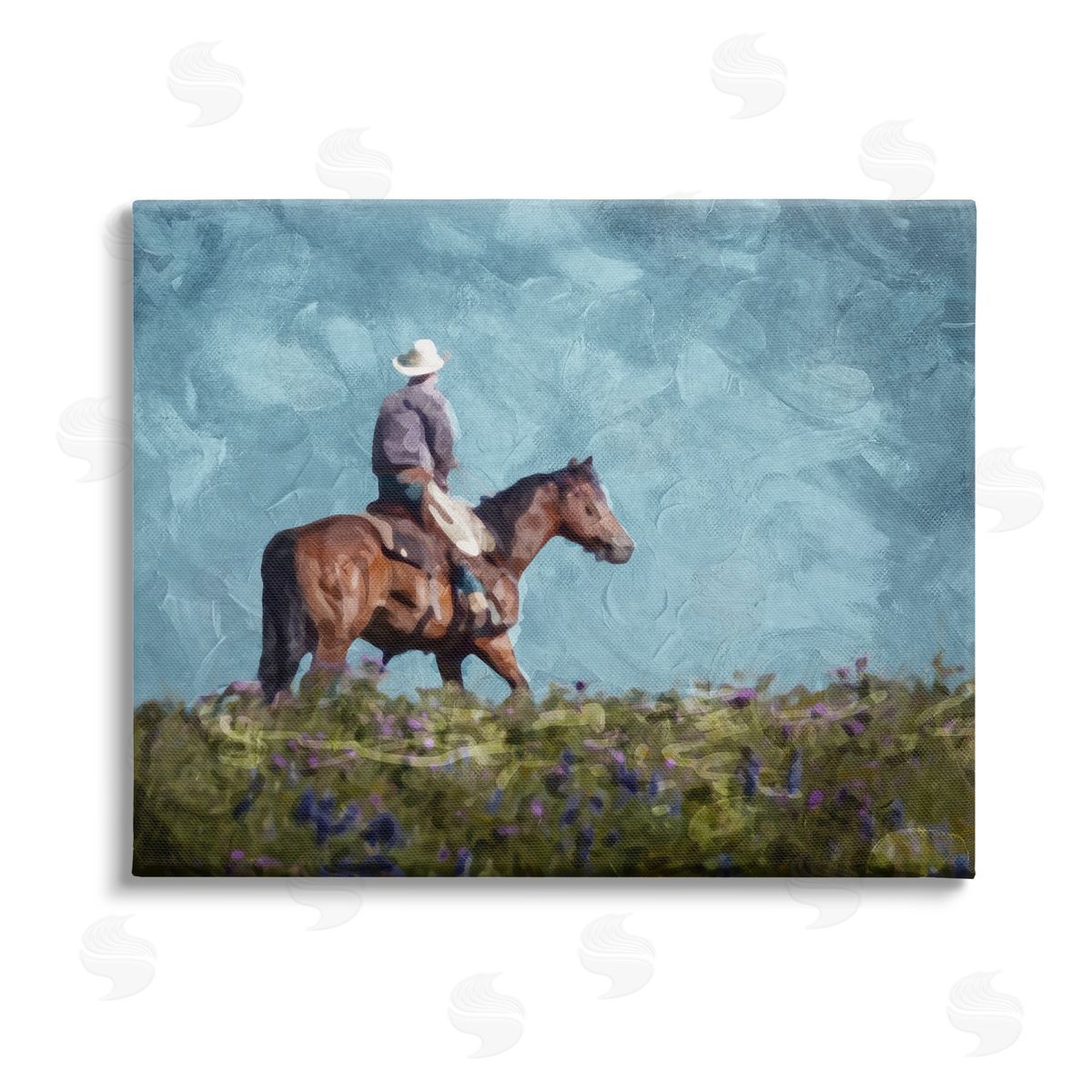 Milli Villa Cowboy in Meadow Canvas Wall Art Print