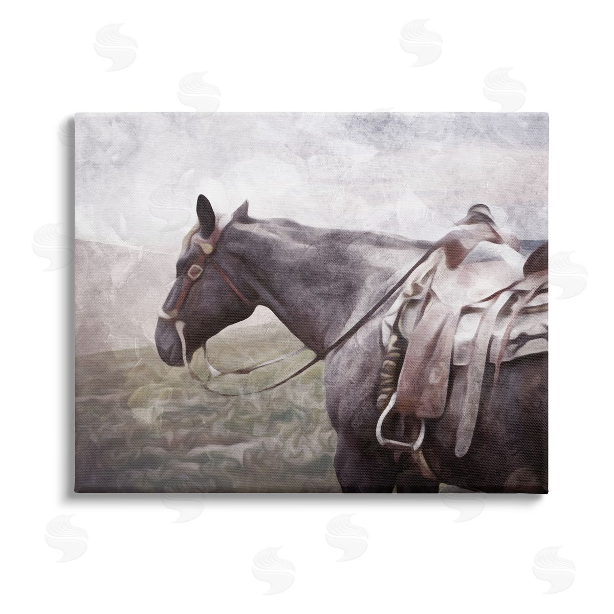 Milli Villa Horse with Saddle Canvas Wall Art Print