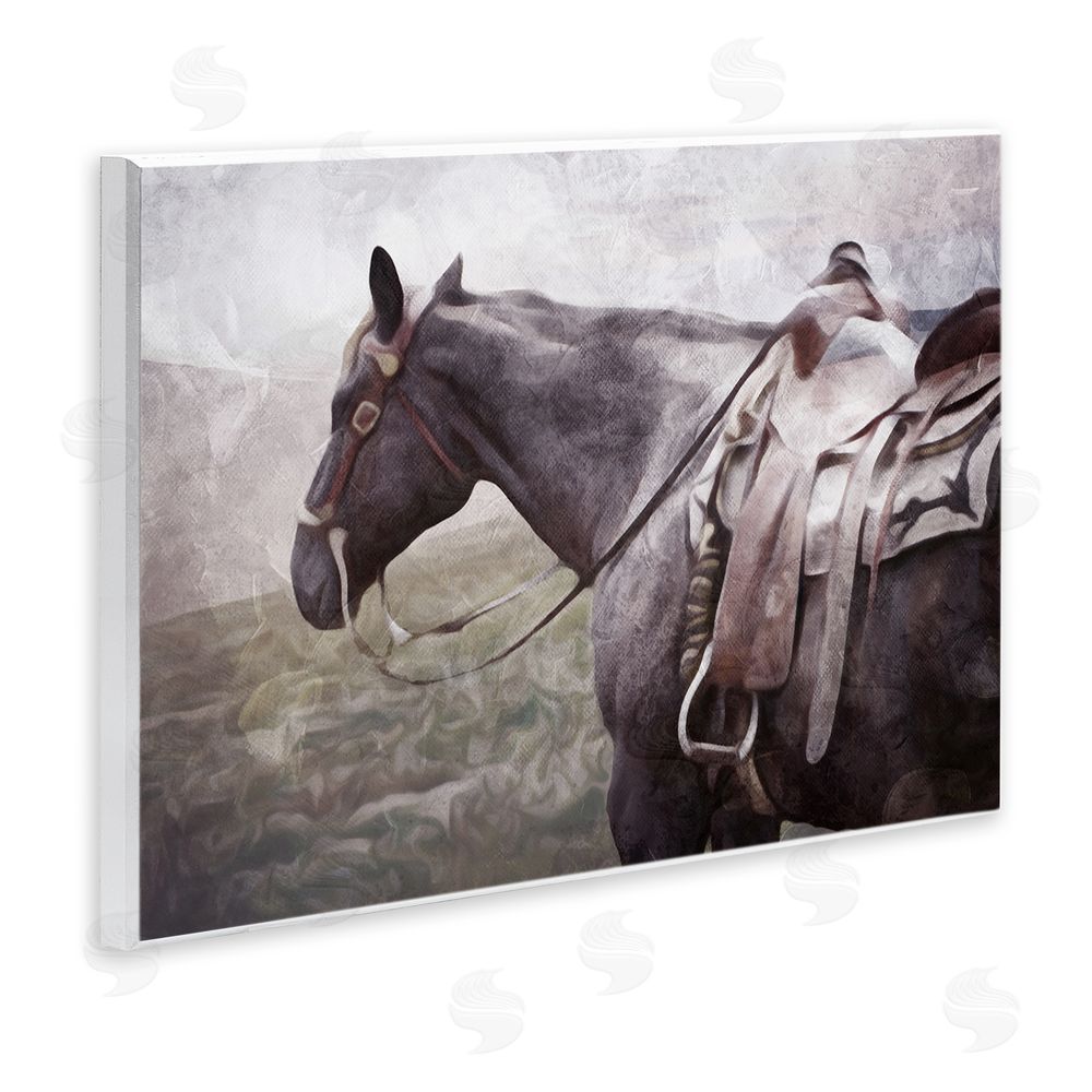 Milli Villa Horse with Saddle Wooden Wall Plaque Art Print
