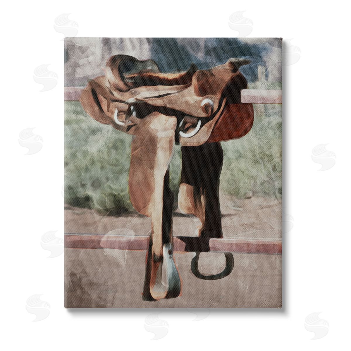 Milli Villa Abstract Equestrian Saddle Canvas Wall Art Print