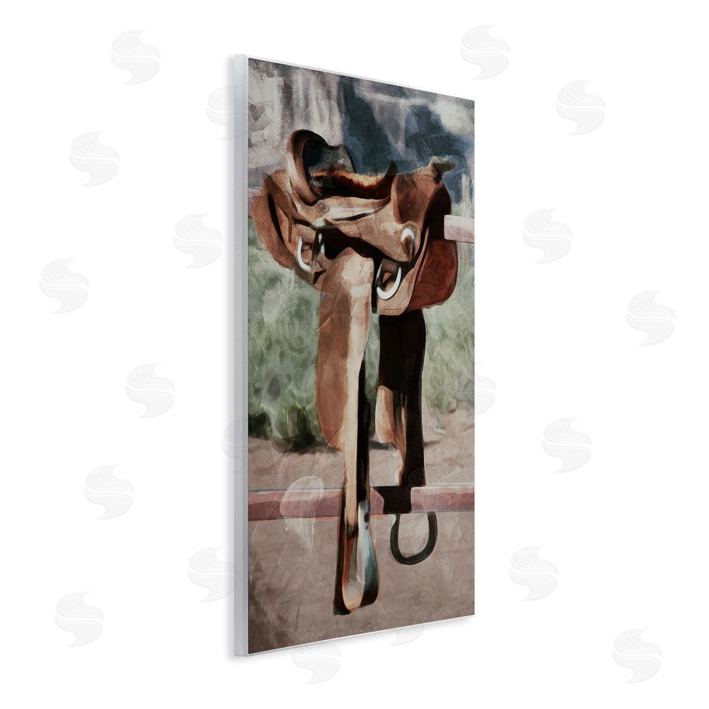 Milli Villa Abstract Equestrian Saddle Wooden Wall Plaque Art Print