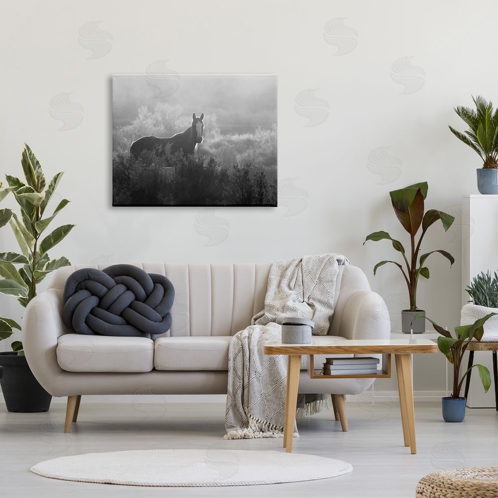 Steve Toole Horse in Nature Trees Canvas Wall Art Print in Room