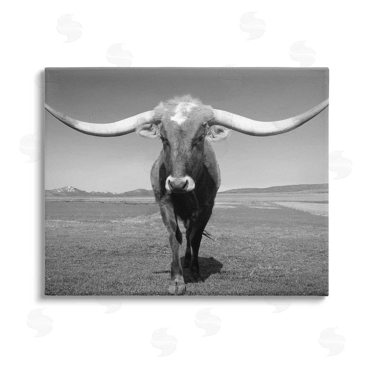Steve Toole Longhorn in Countryside Canvas Wall Art Print