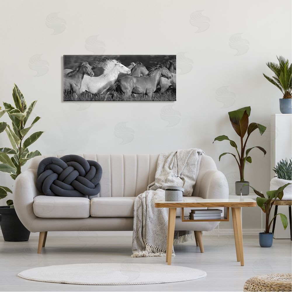 Steve Toole Horse Herd Galloping Canvas Wall Art Print in Room