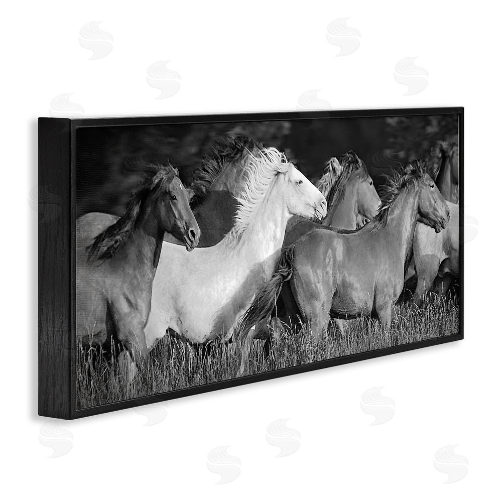 Steve Toole Horse Herd Galloping Black Framed Giclee Wall Art Print