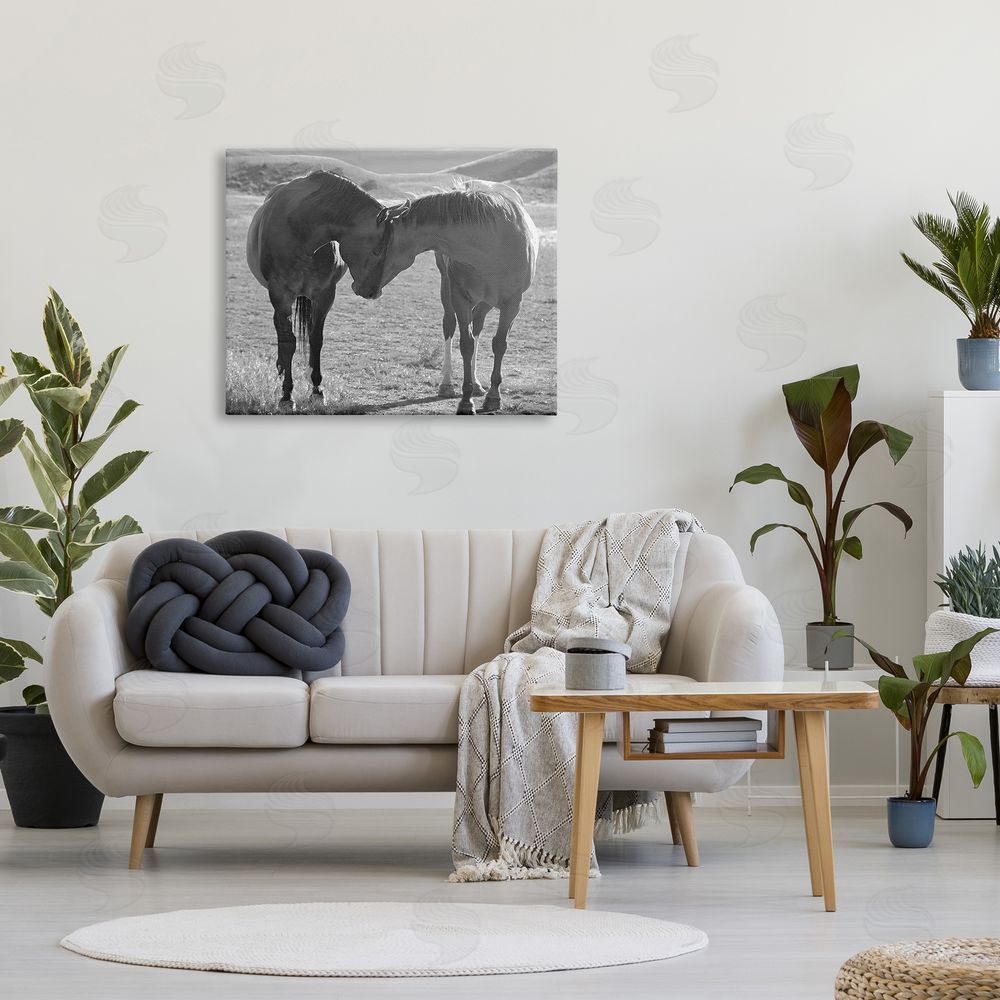 Steve Toole Horses Hugging Photography Canvas Wall Art Print in Room