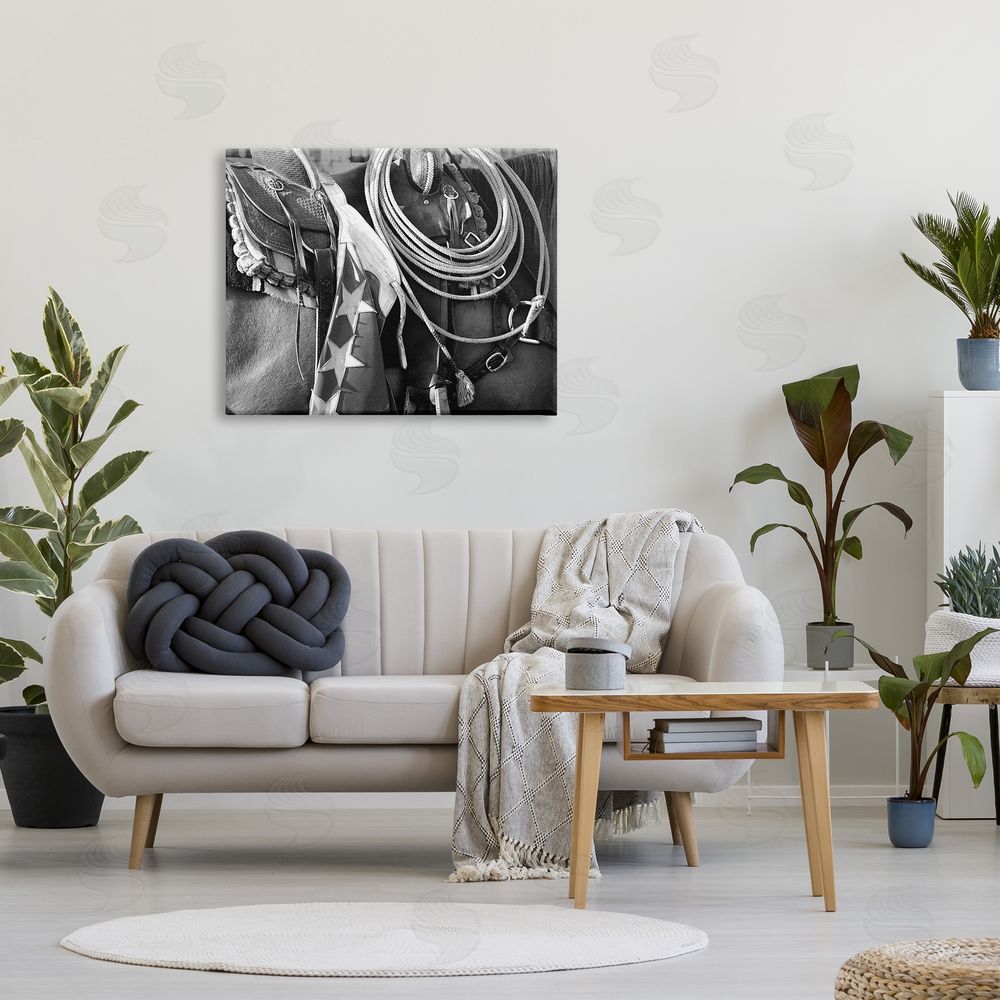 Steve Toole Equestrian Saddle Photography Canvas Wall Art Print in Room