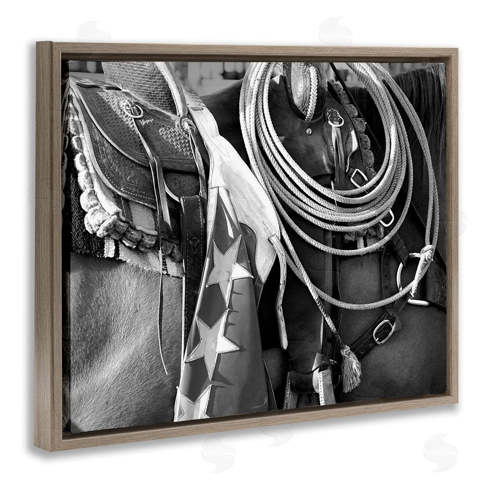 Steve Toole Equestrian Saddle Photography Brown Floating Frame Canvas Wall Art Print
