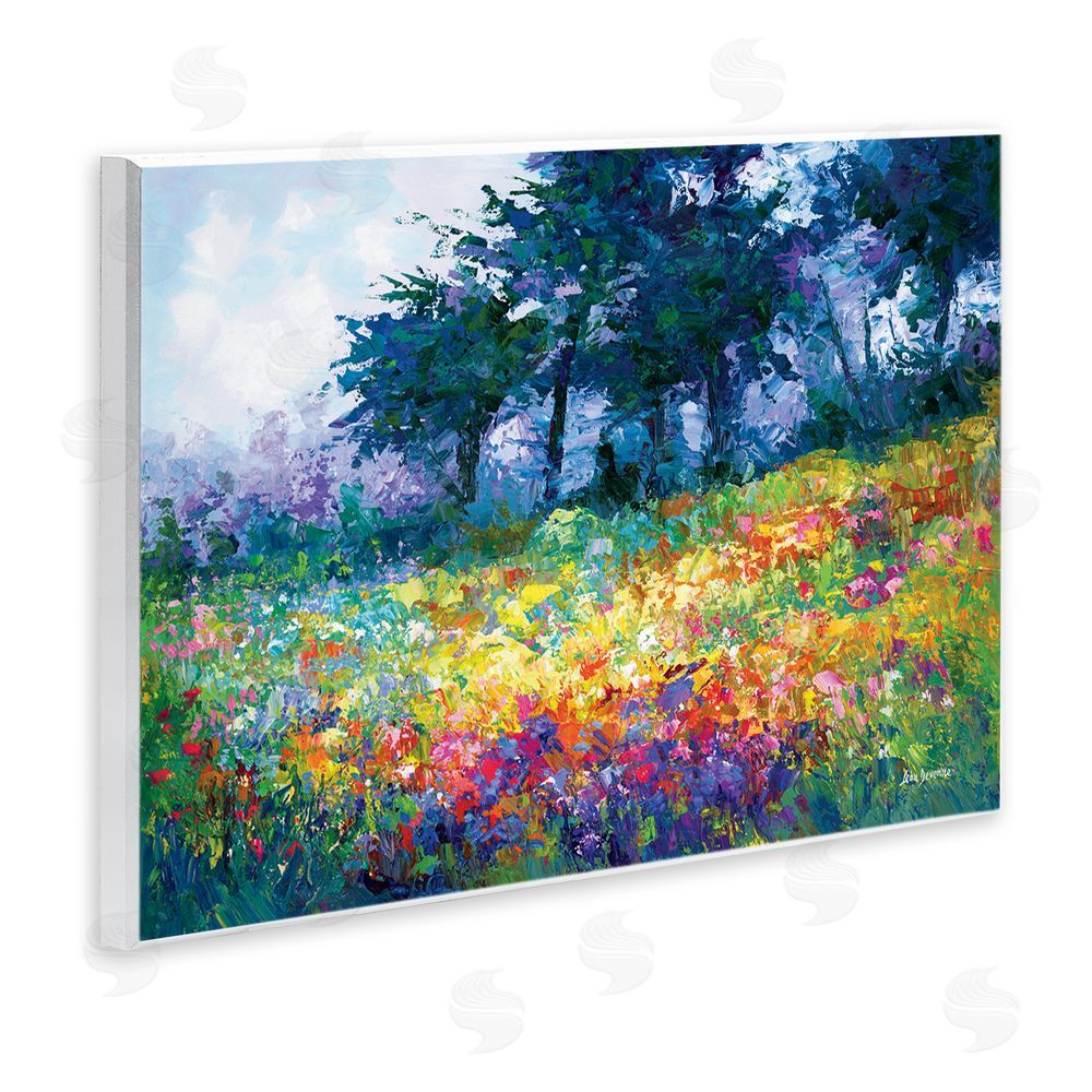 Leon Devenice Wildflowers in Bloom Meadow Wooden Wall Plaque Art Print