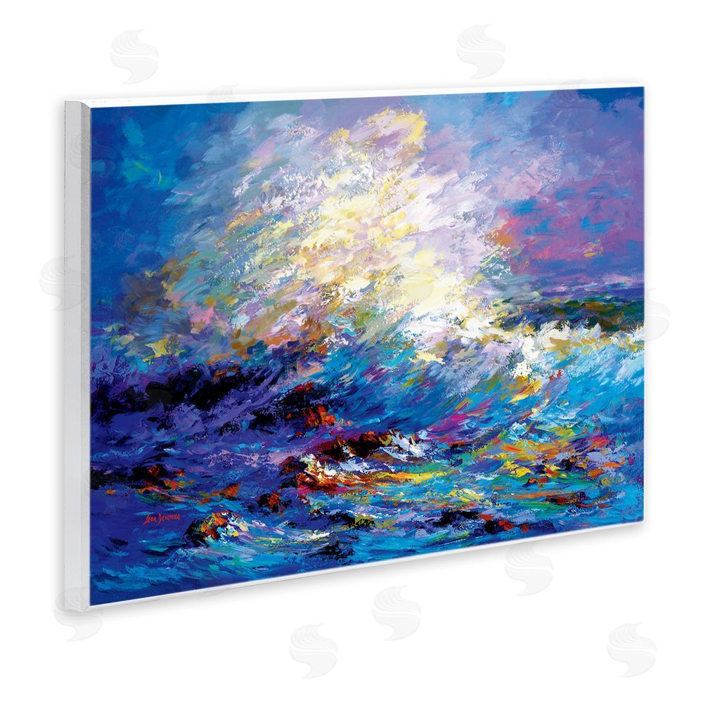 Leon Devenice Abstract Colorful Ocean Waves Wooden Wall Plaque Art Print