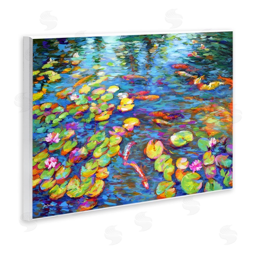 Leon Devenice Koi Fish and Water Lilies Wooden Wall Plaque Art Print