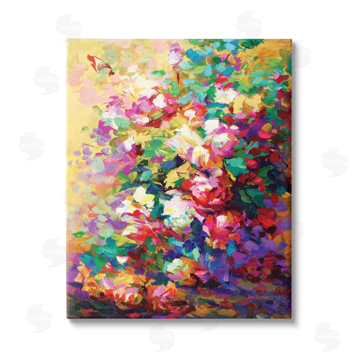 Leon Devenice Vivid Abstract Roses Canvas Wall Art Print