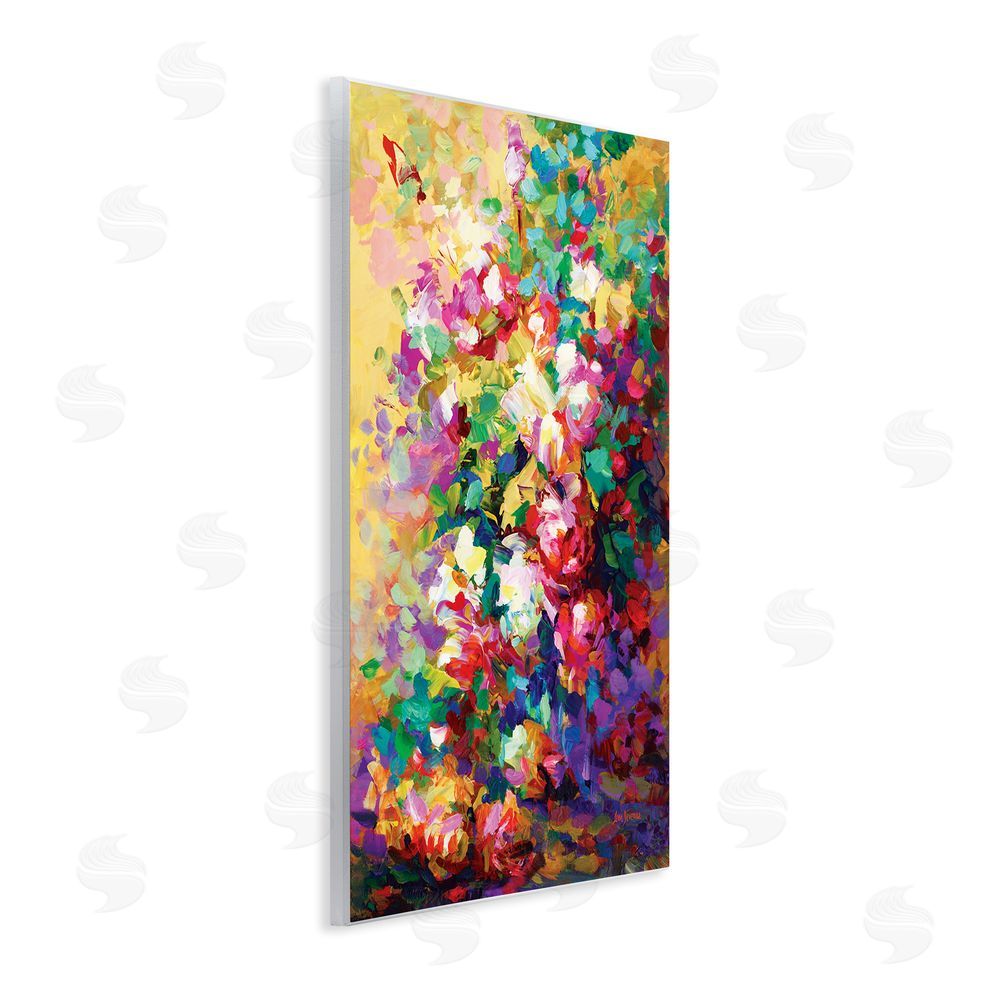Leon Devenice Vivid Abstract Roses Wooden Wall Plaque Art Print