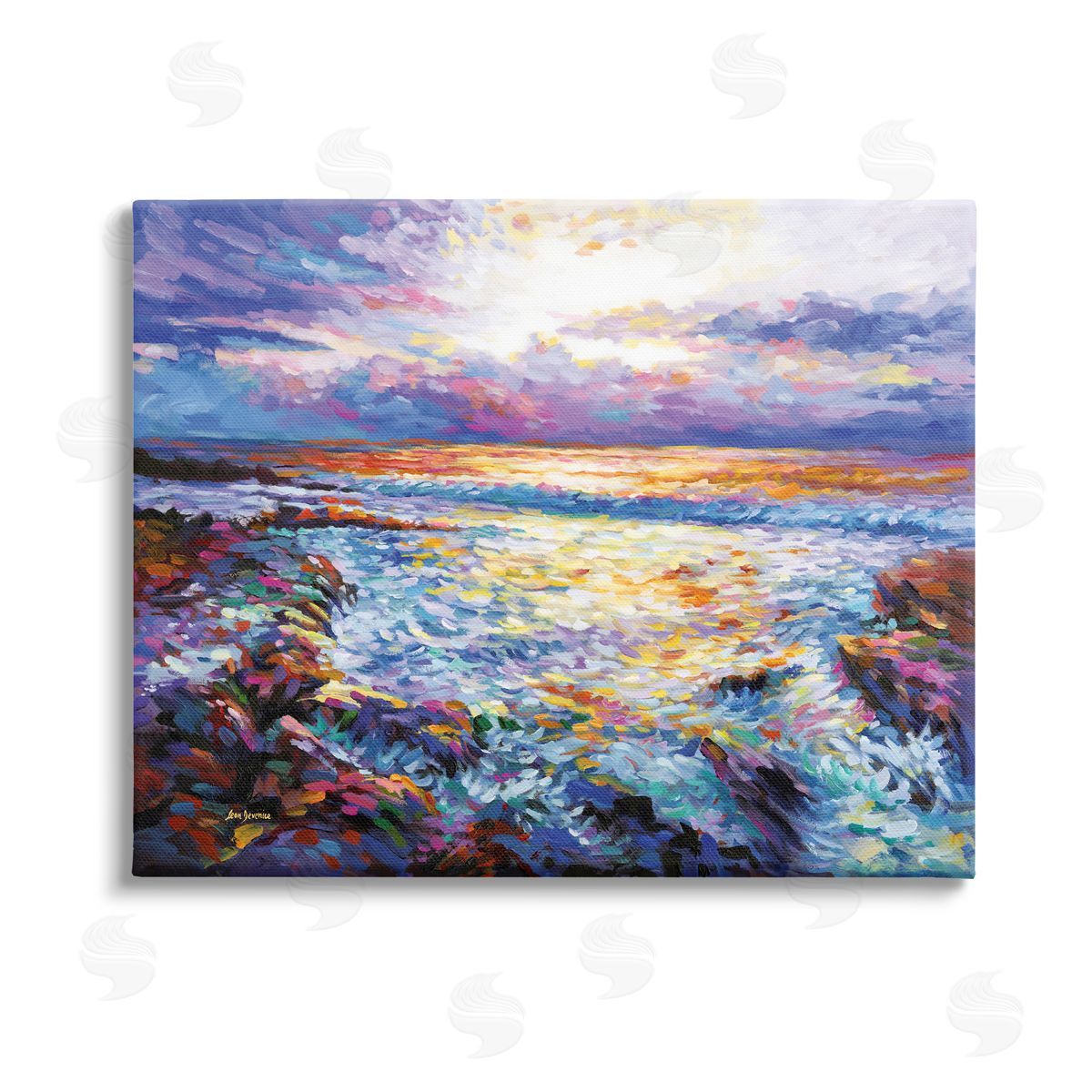 Leon Devenice Abstract Contemplation by the Sea Canvas Wall Art Print