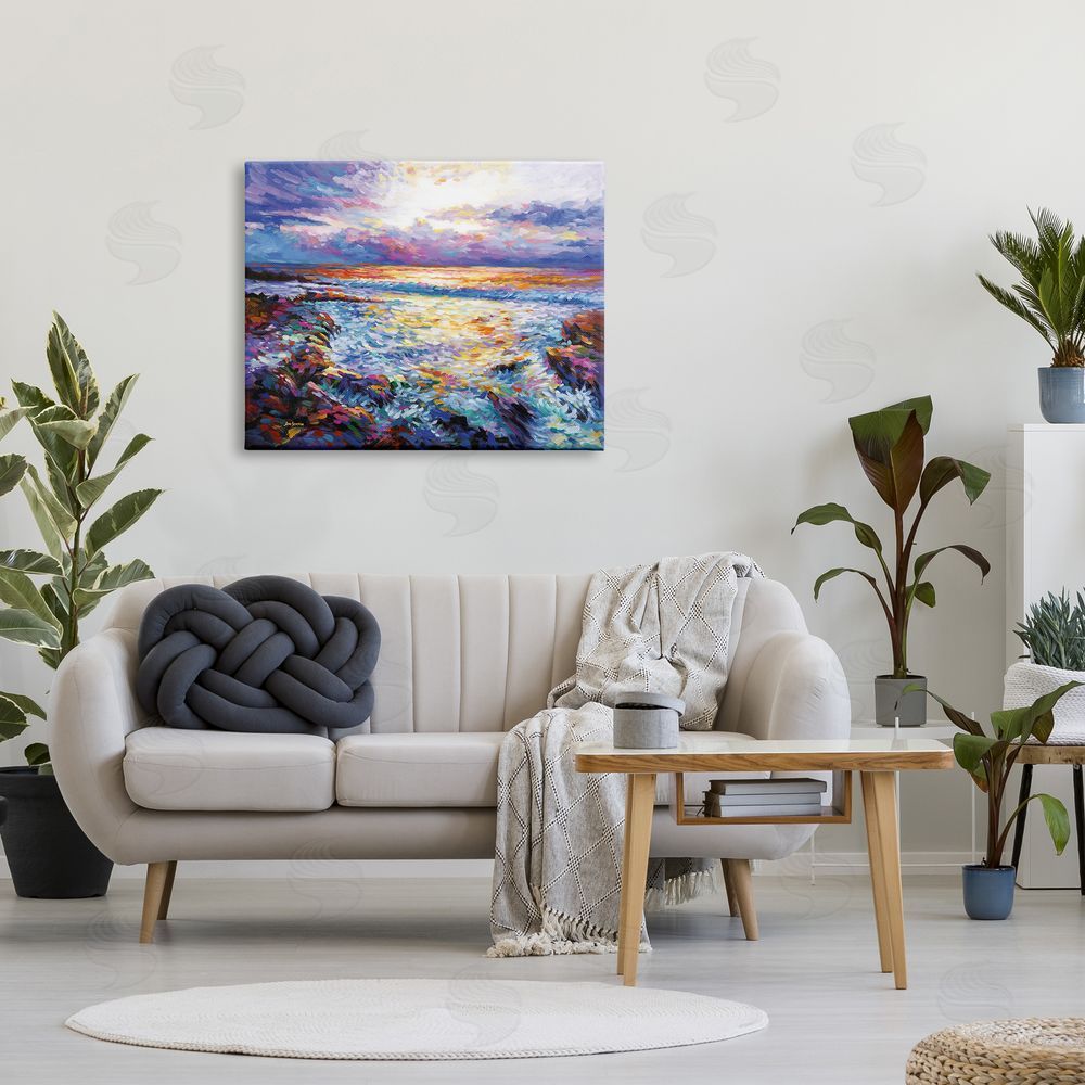 Leon Devenice Abstract Contemplation by the Sea Canvas Wall Art Print in Room