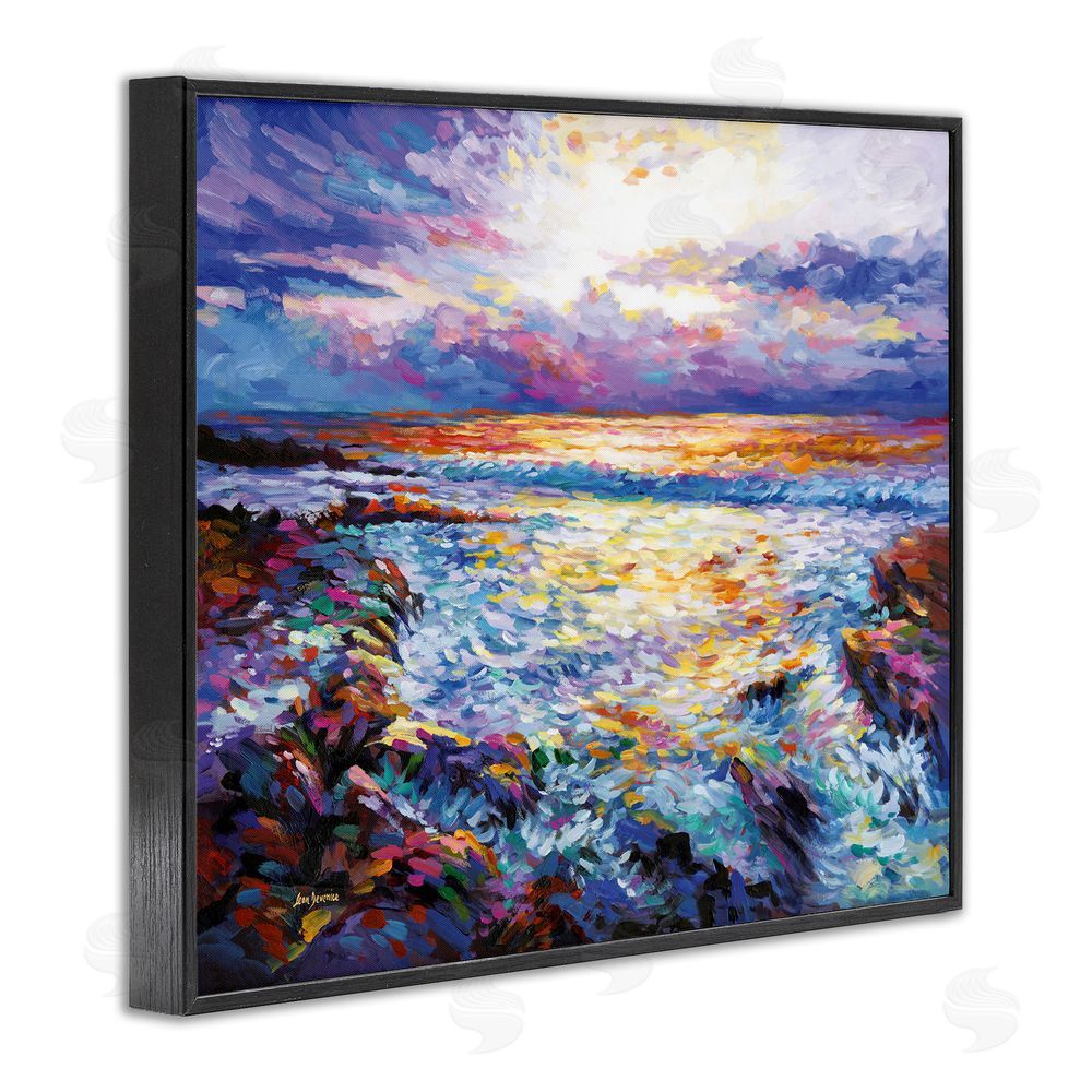 Leon Devenice Abstract Contemplation by the Sea Black Framed Giclee Wall Art Print