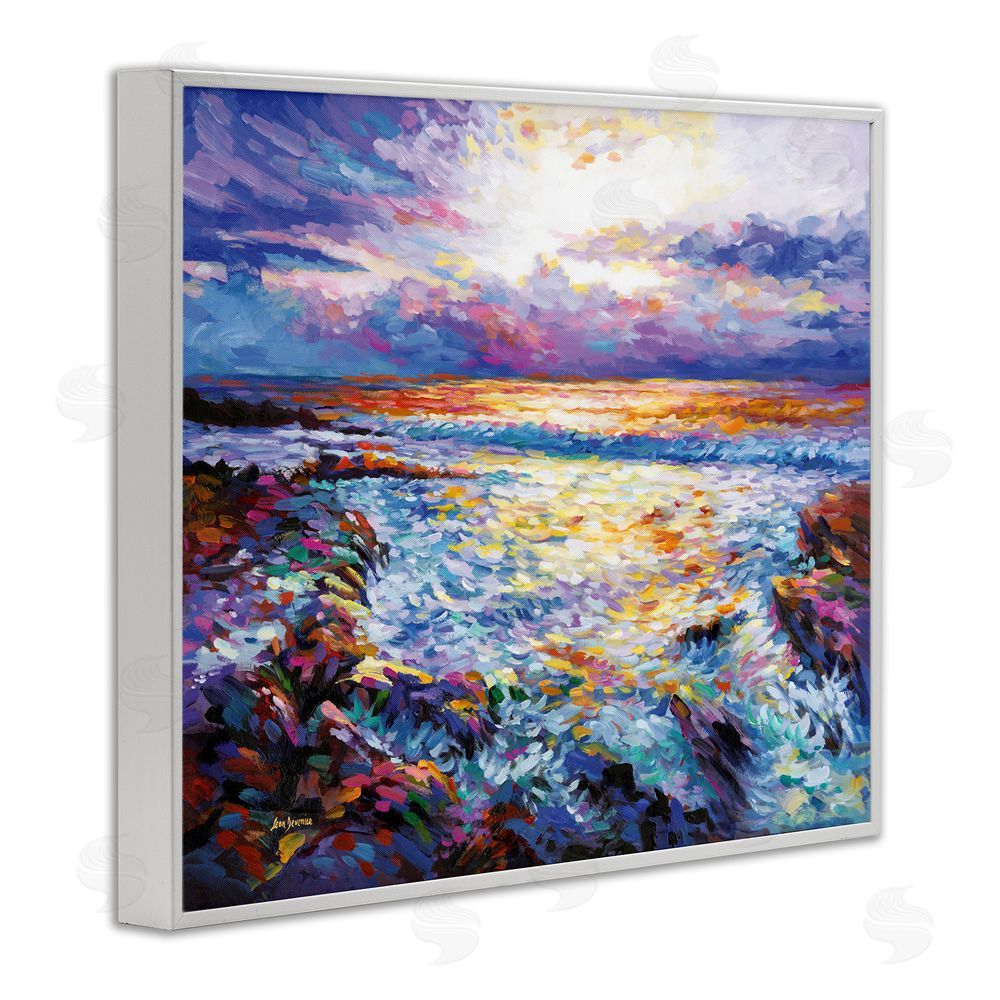 Leon Devenice Abstract Contemplation by the Sea White Framed Giclee Wall Art Print