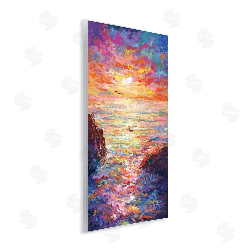 Leon Devenice Vibrant Abstract Ocean Sunset Wall Plaque Art Print