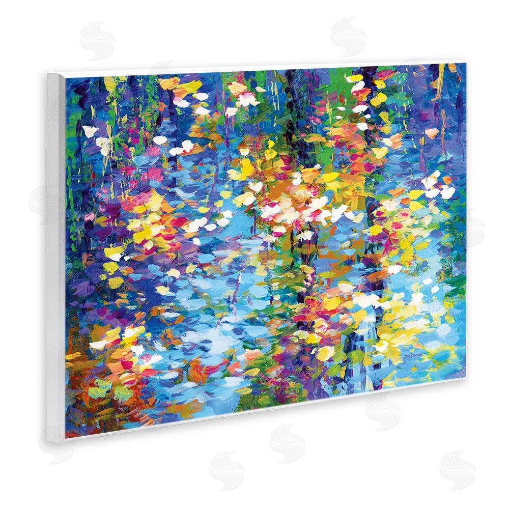 Leon Devenice Colorful Reflections Lake Flowers Wall Plaque Art Print