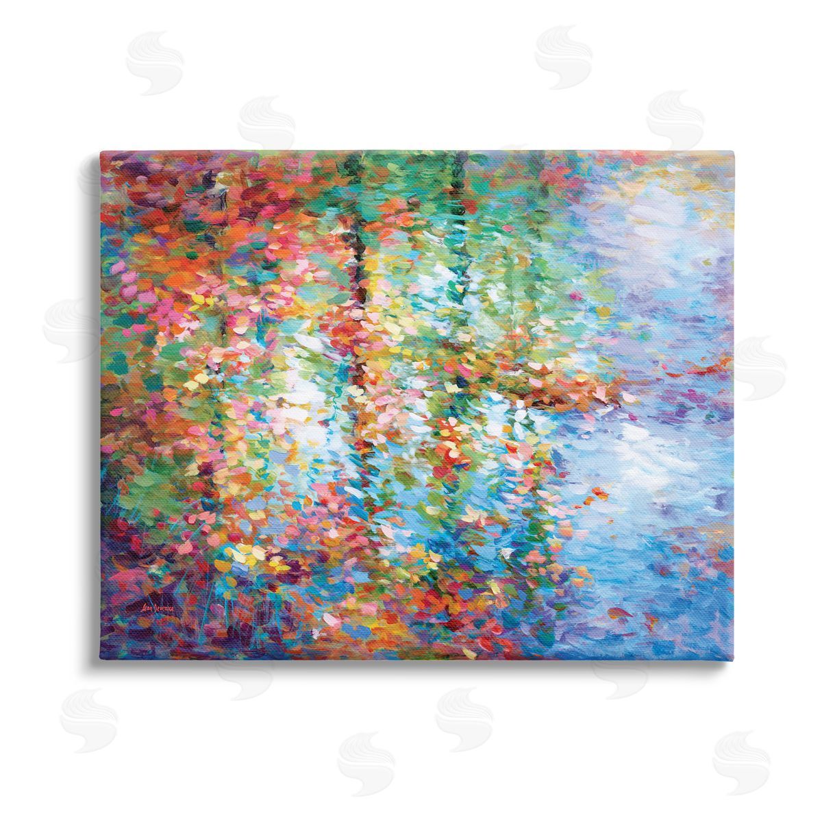 Leon Devenice Abstract Leaves Colorful Reflections Canvas Wall Art Print