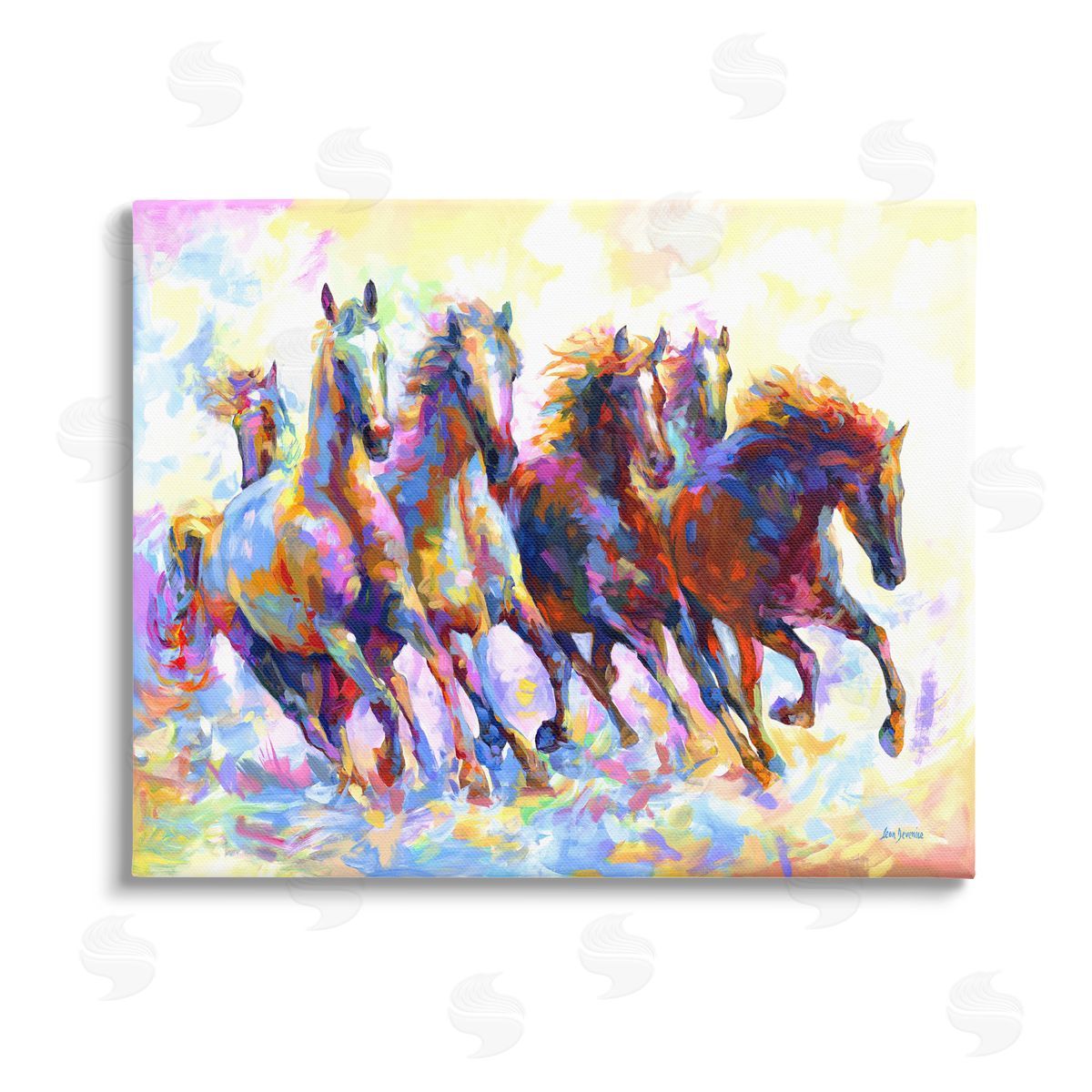 Leon Devenice Vivid Wild Horses Running Canvas Wall Art Print