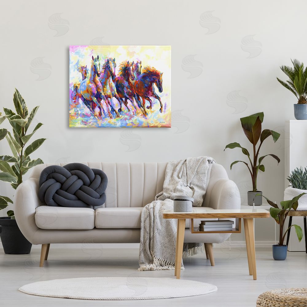 Leon Devenice Vivid Wild Horses Running Canvas Wall Art Print in Room