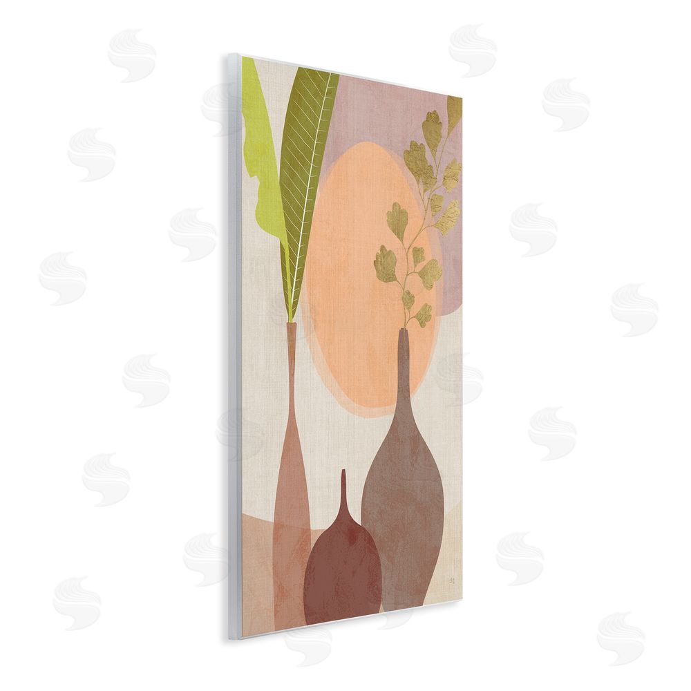 Susan Jill Neutral Plants in Vases Wall Plaque Art Print