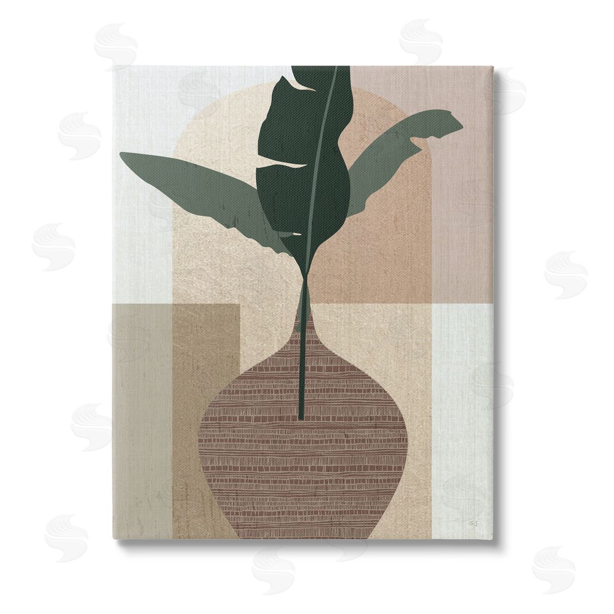 Susan Jill Earth Tones Plant Sprig Stretched Canvas Wall Art Print