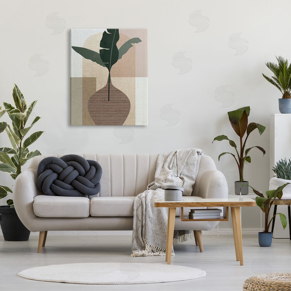Susan Jill Earth Tones Plant Sprig Canvas Wall Art Print in Room