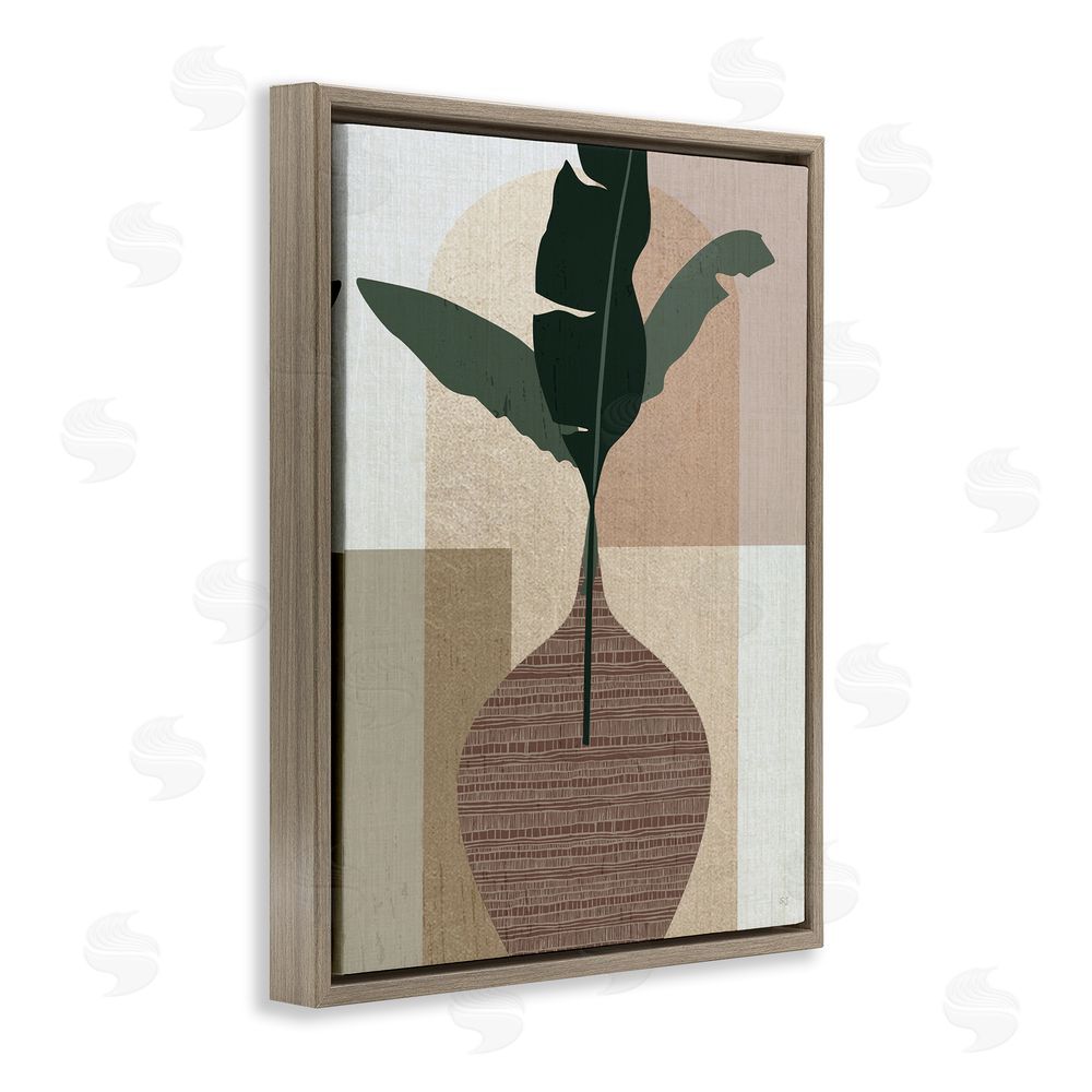Susan Jill Earth Tones Plant Sprig Brown Floating Frame Canvas Wall Art Print