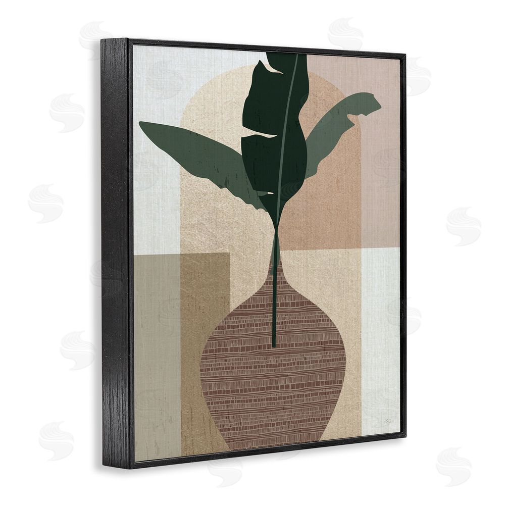 Susan Jill Earth Tones Plant Sprig Black Framed Giclee Wall Art Print